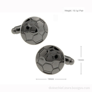 Hot Selling Black Plated Football Cufflinks Wholesale Man Brass/Copper Shirt Cufflinks